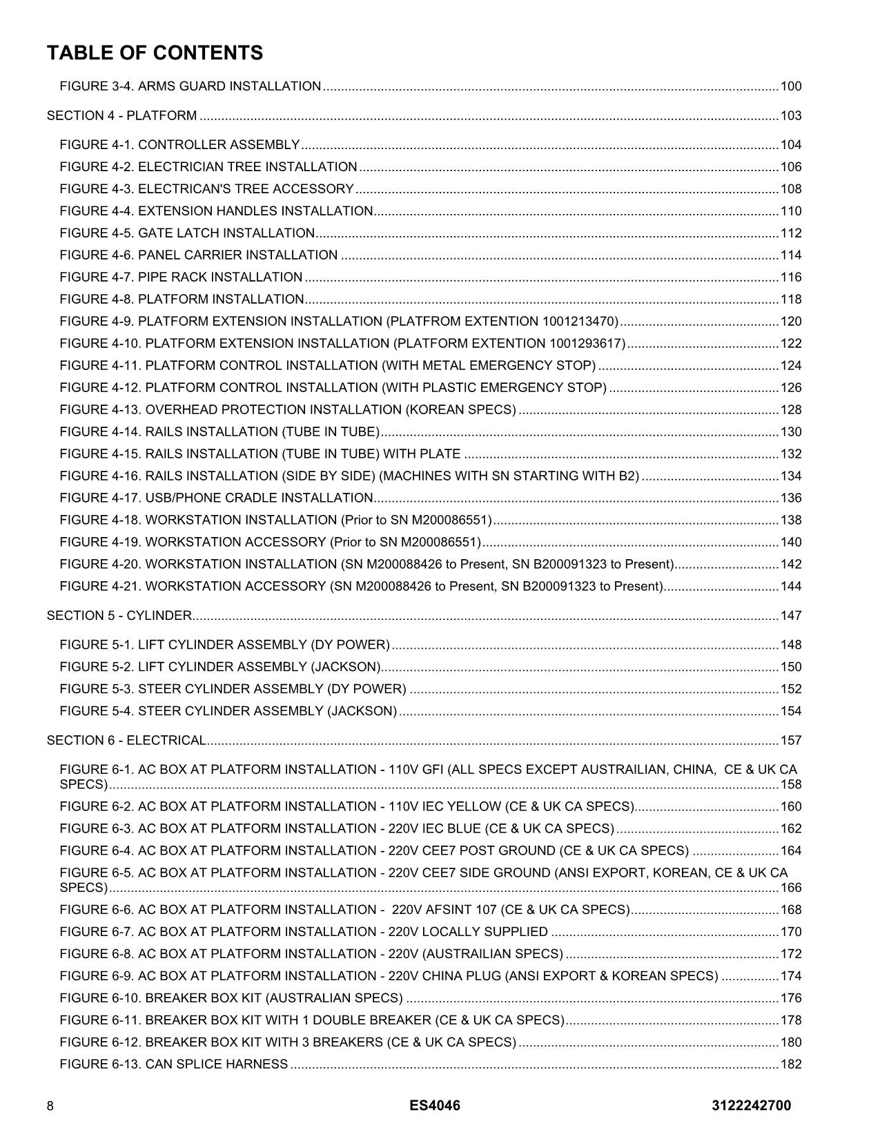 JLG ES4046 Scissor Lift Parts Catalog Manual