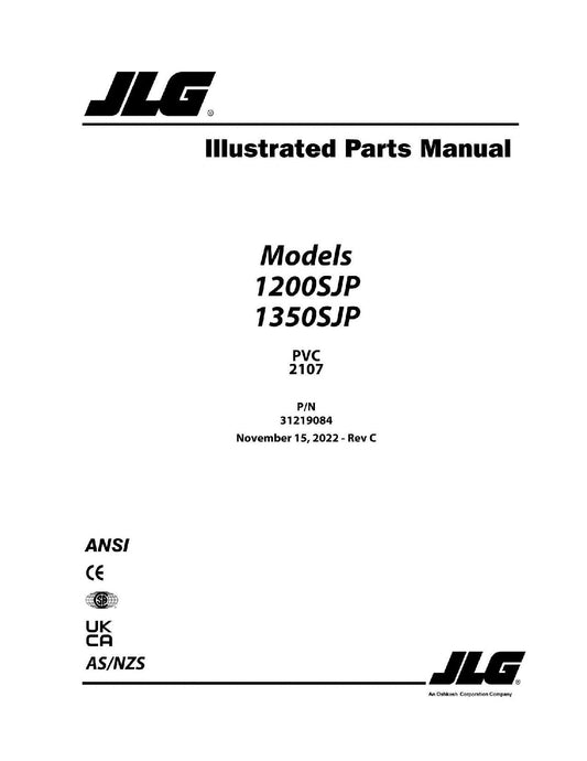 JLG 1200SJP 1350SJP Boom Lift  Parts Catalog Manual 31219084