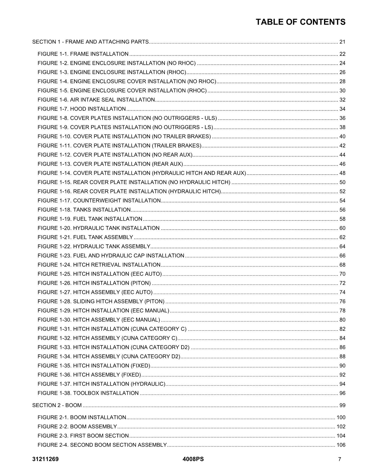 JLG 4008PS Telehandler Parts Catalog Manual