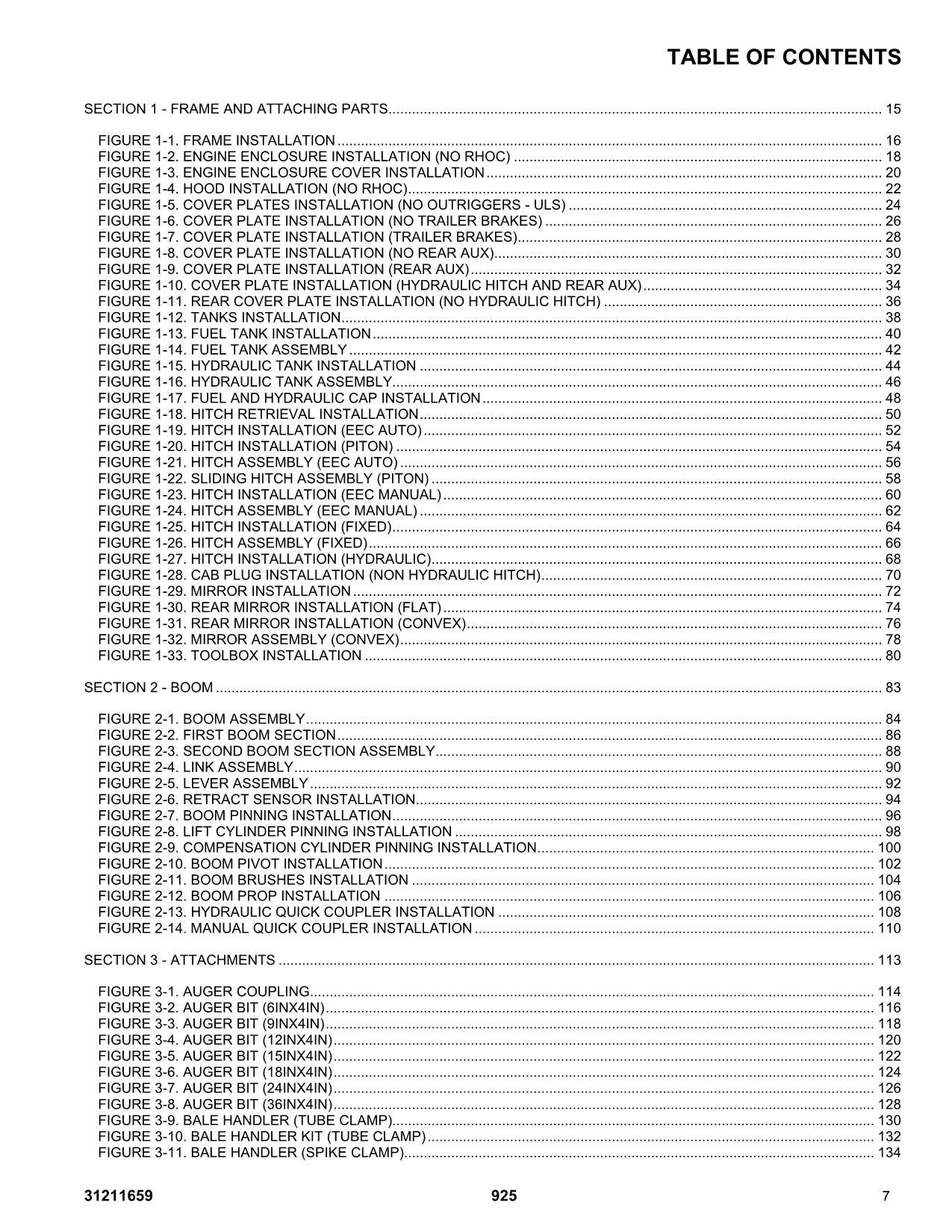 JLG 925 Telehandler Parts Catalog Manual 31211659