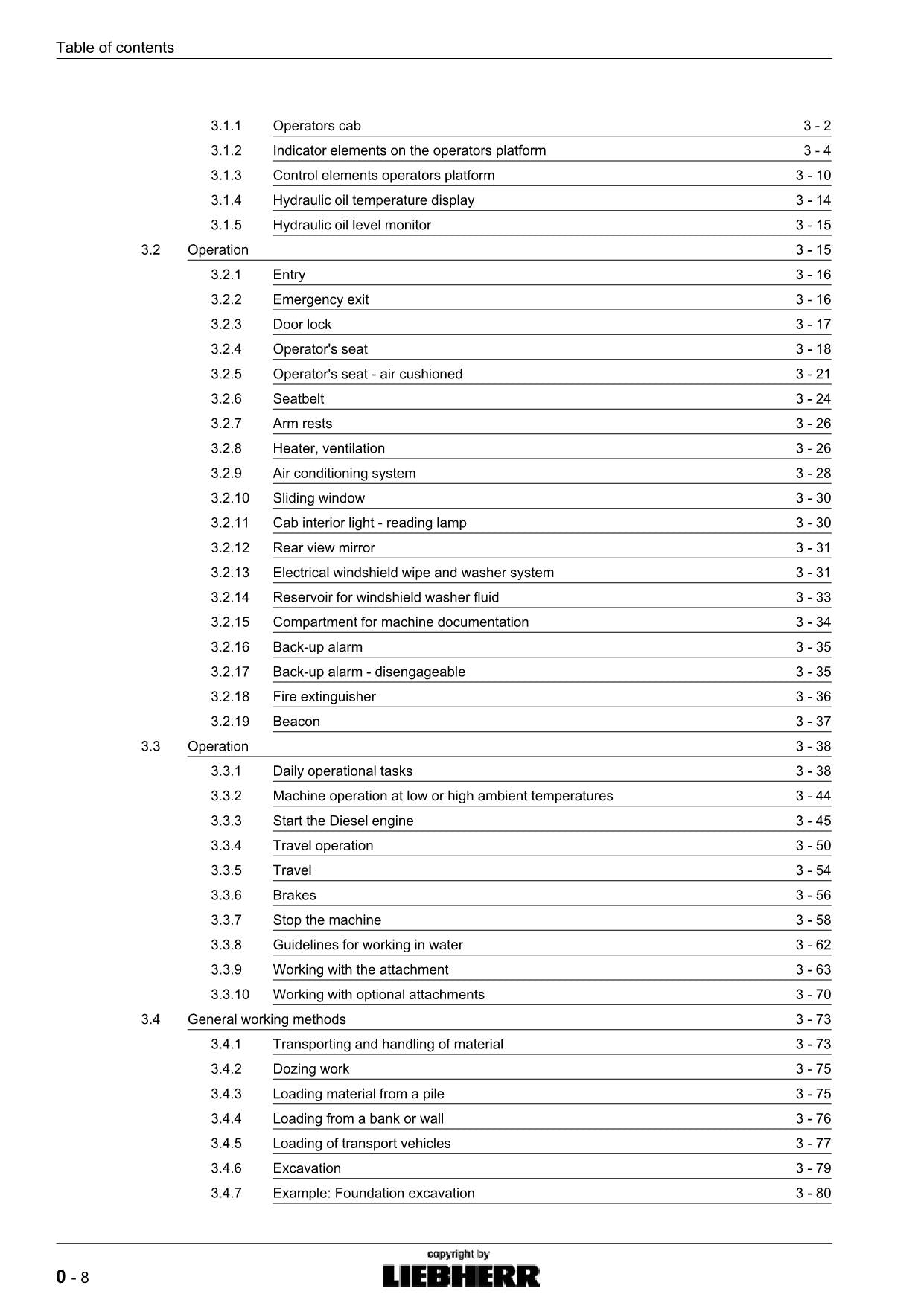 Liebherr LR624 Litronic CRAWLER LOADER Operators manual