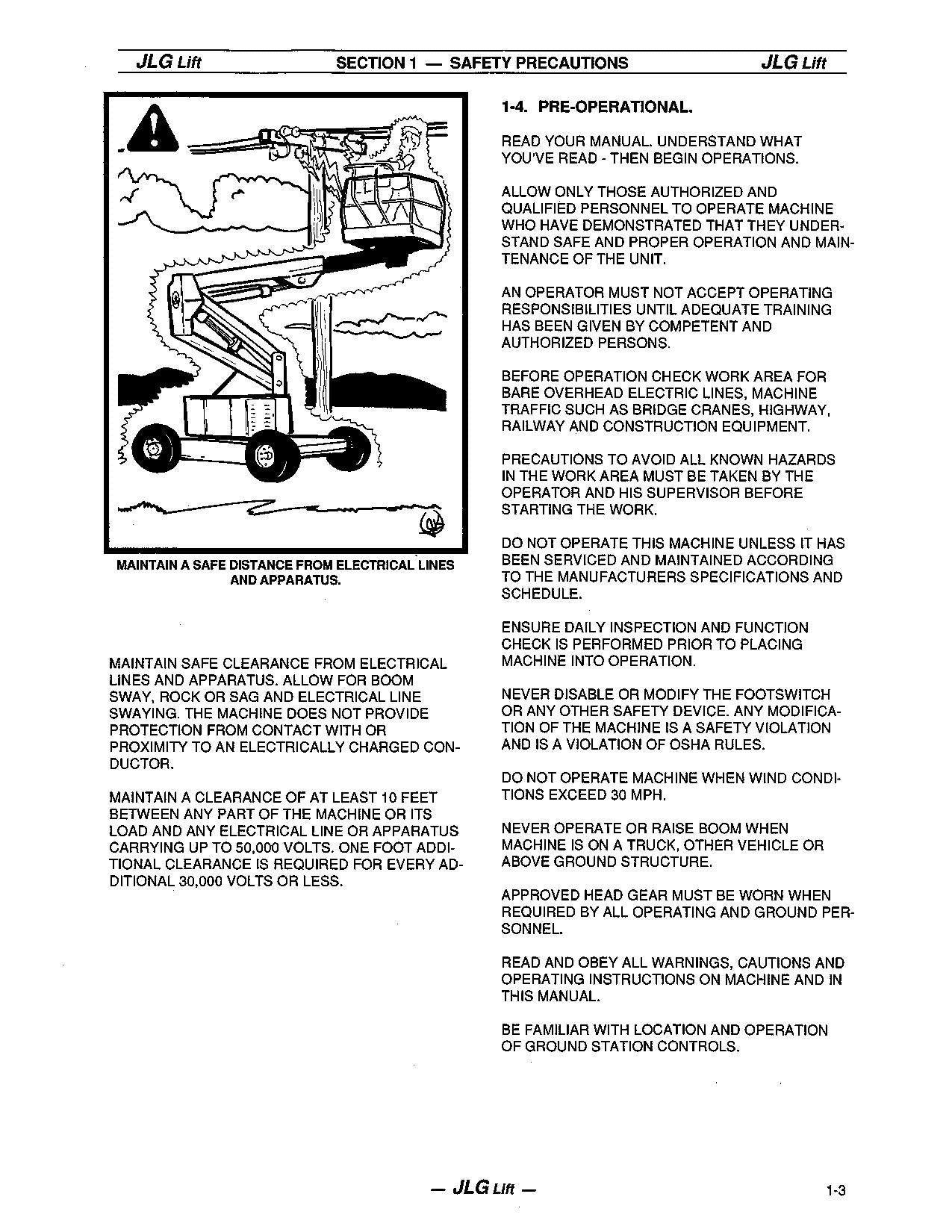 JLG 34HA Boom Lift Maintenance Operation Operators Manual