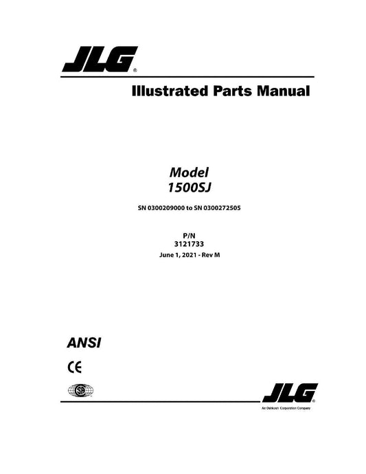 JLG 1500SJ Boom Lift Parts Catalog Manual