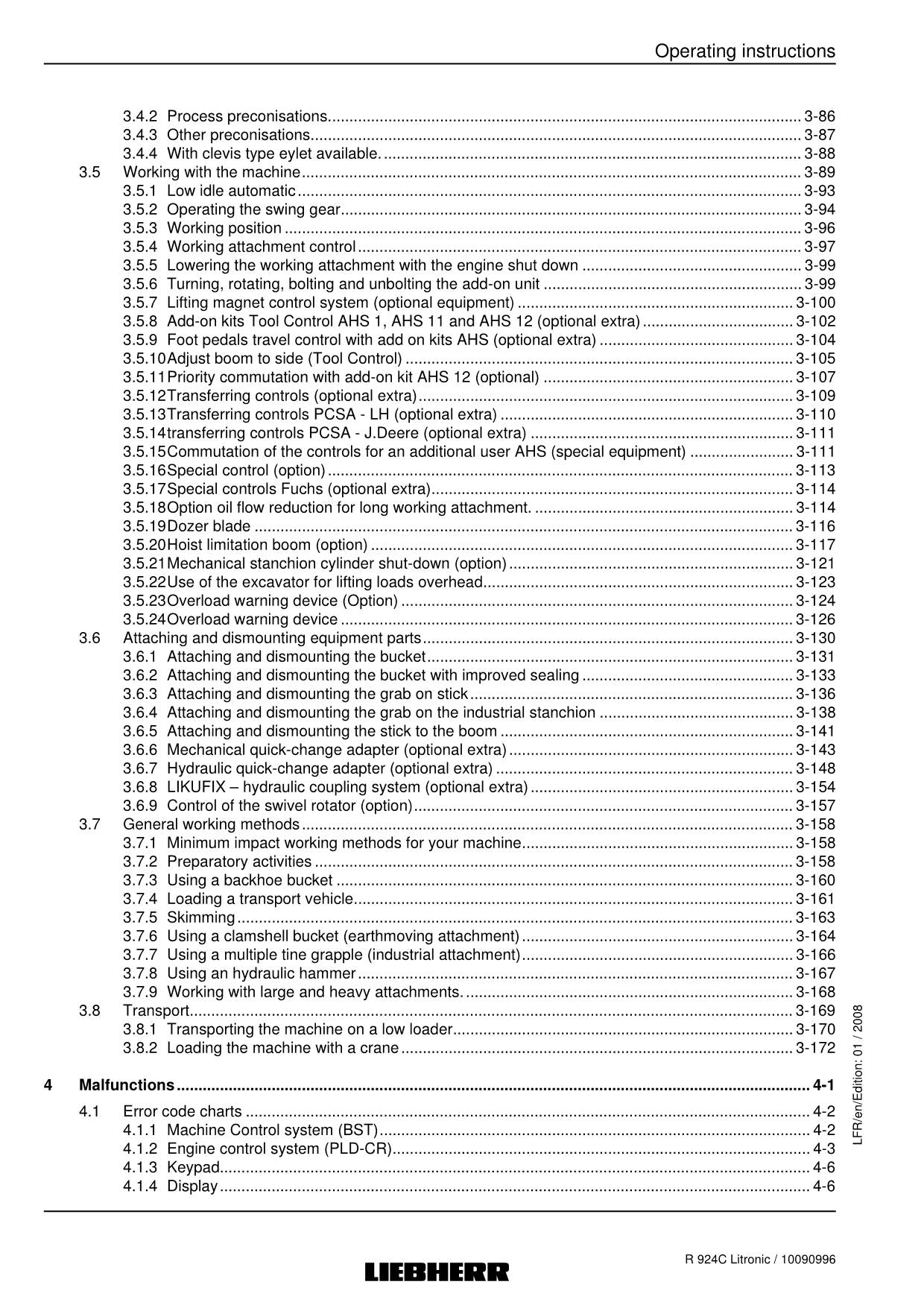 Liebherr R924 C Litronic Excavator Operators manual serial 21026