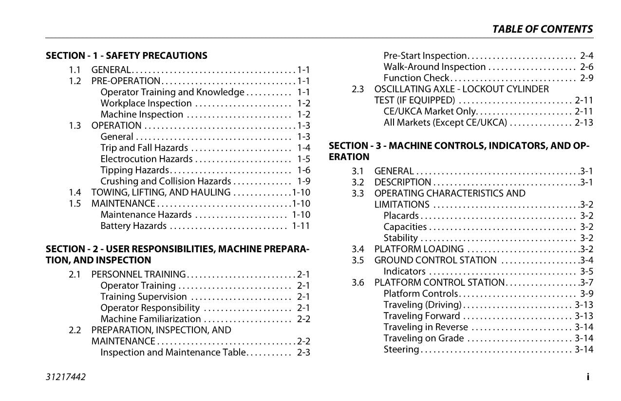 JLG RT3394 RT4394 Scissor Lift Maintenance Operation Operators Manual 31217442