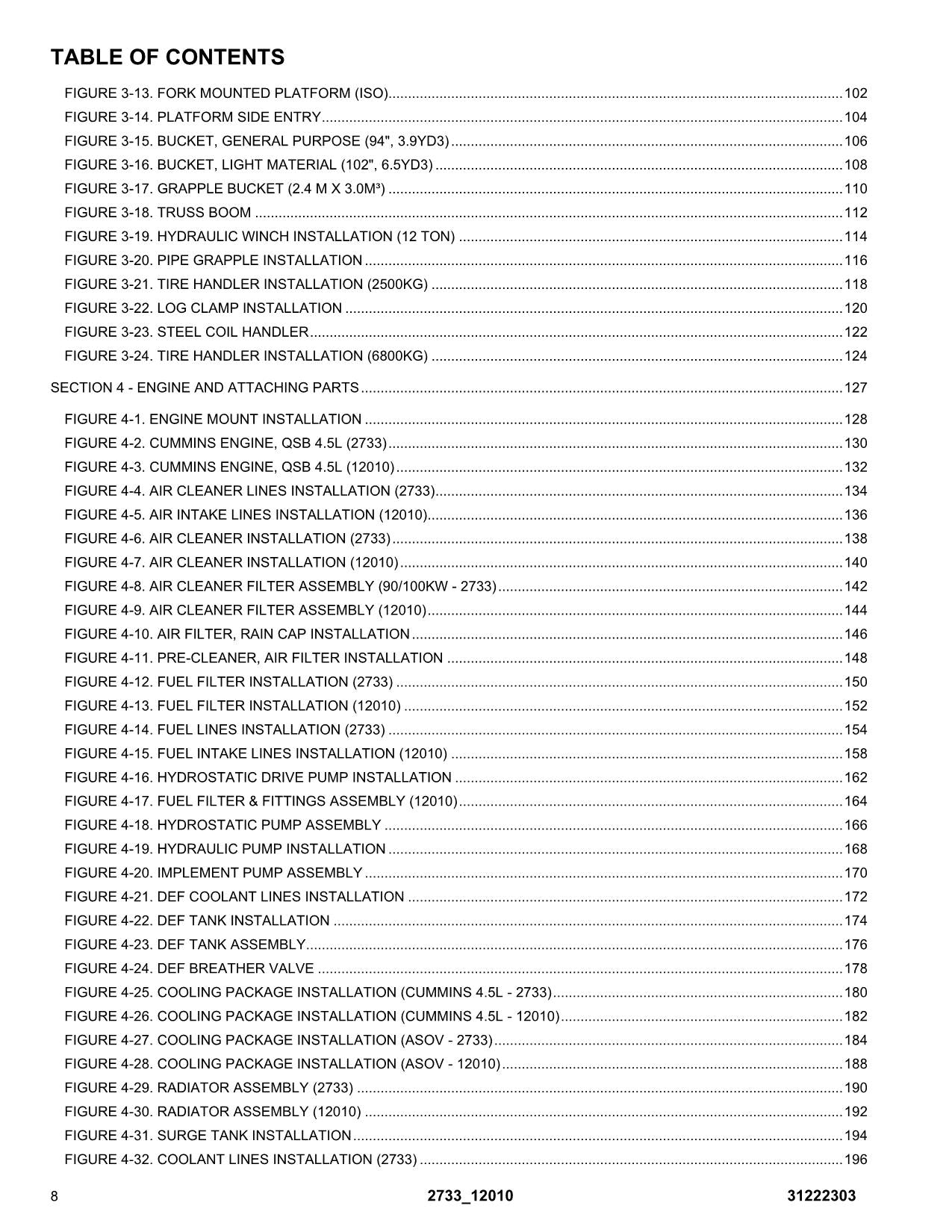 JLG 12010 2733 Telehandler Parts Catalog Manual 31222303