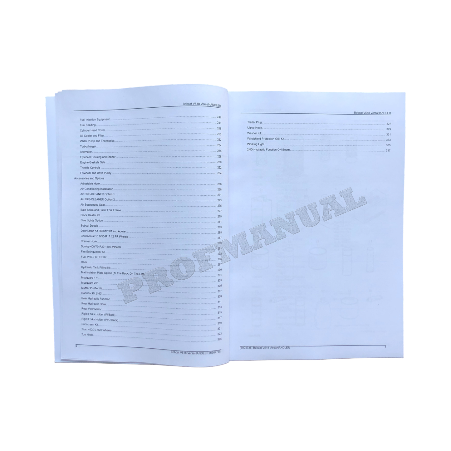 Bobcat V518 VersaHandler Parts Catalog Manual 367612001- 367712001-