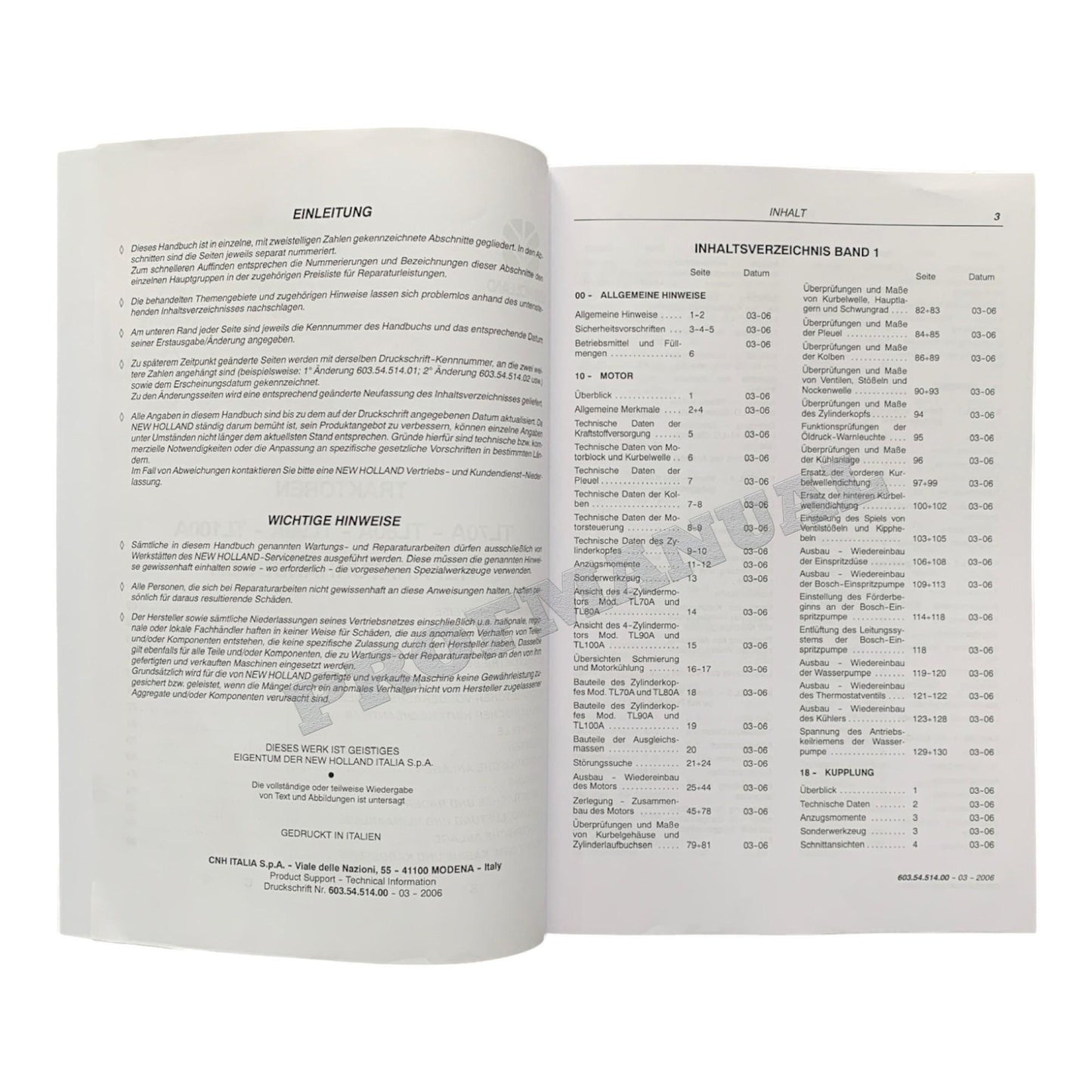 NEW HOLLAND TL70A TL80A TL90A TL100A TRAKTOR REPARATURHANDBUCH