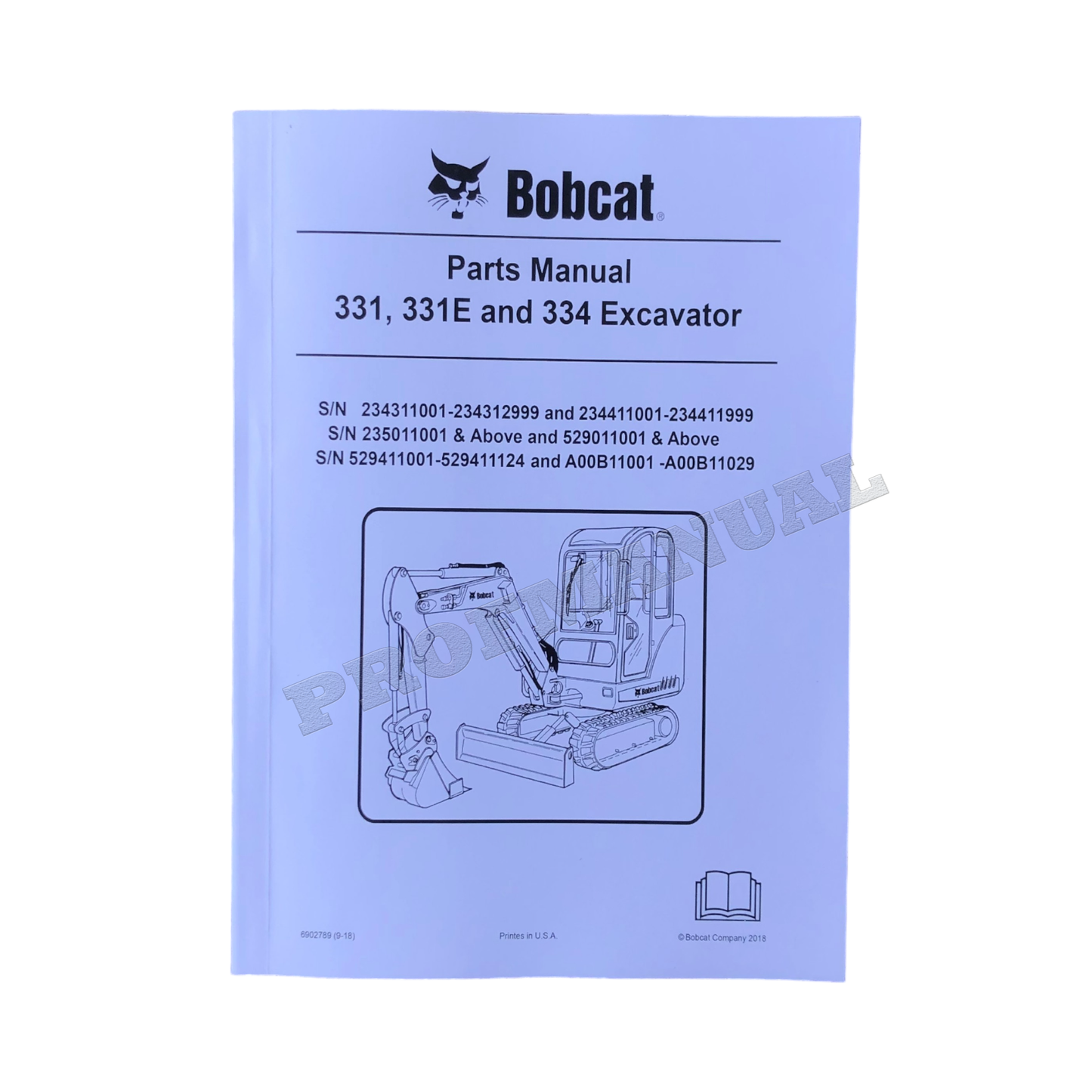 Bobcat 331 334 Excavator Parts Catalog Manual