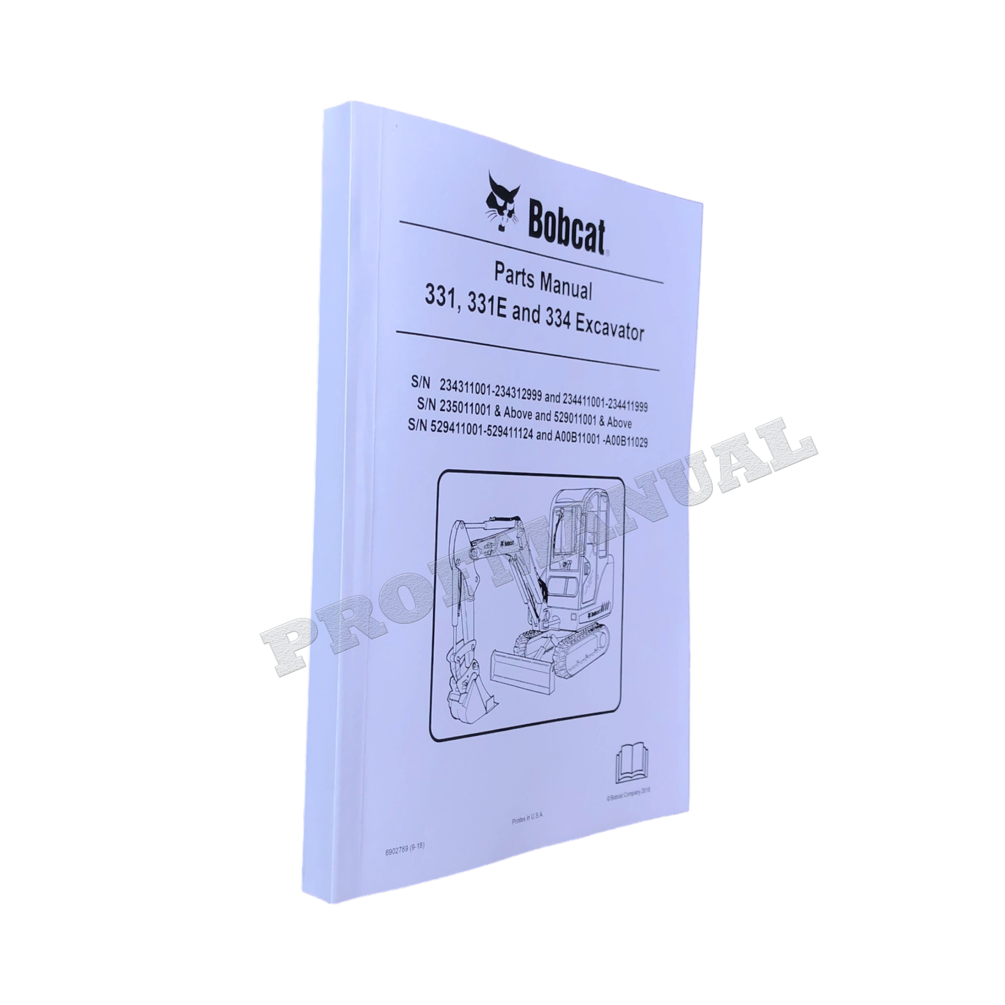 Bobcat 331 334 Excavator Parts Catalog Manual