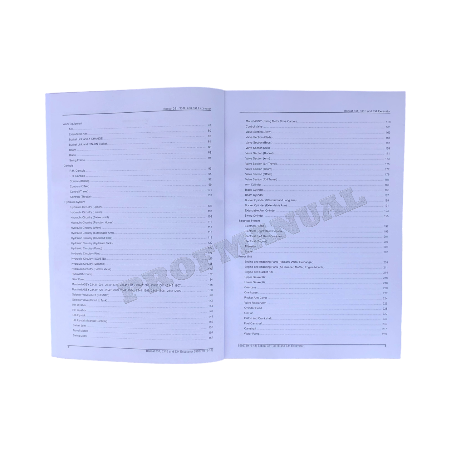 Bobcat 331 334 Excavator Parts Catalog Manual