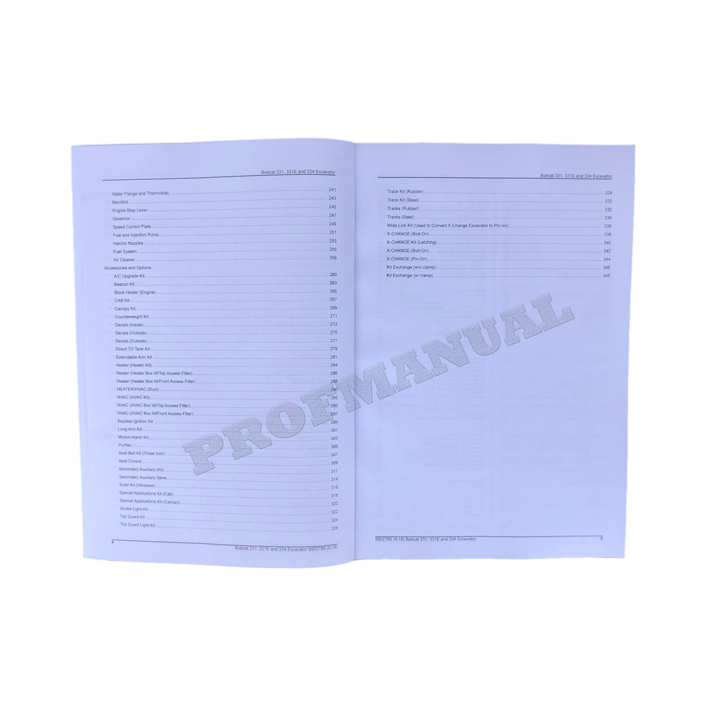 Bobcat 331 334 Excavator Parts Catalog Manual