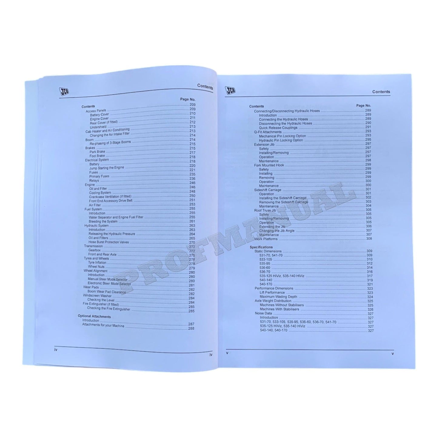 JCB 531-70 533-105 535-95 Telescopic Handler Operators Manual 9811-5850