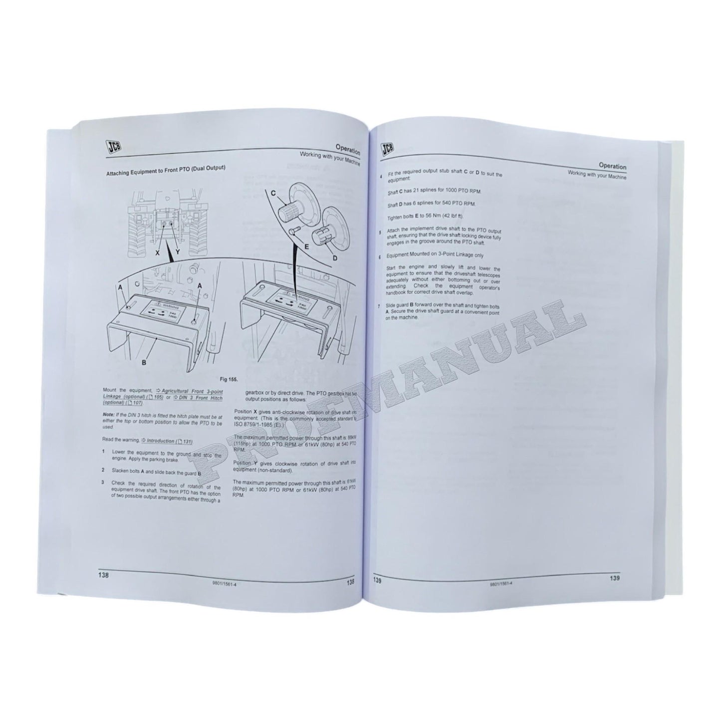 JCB 3170 3200 3230 FASTRAC Tractor Operators Manual