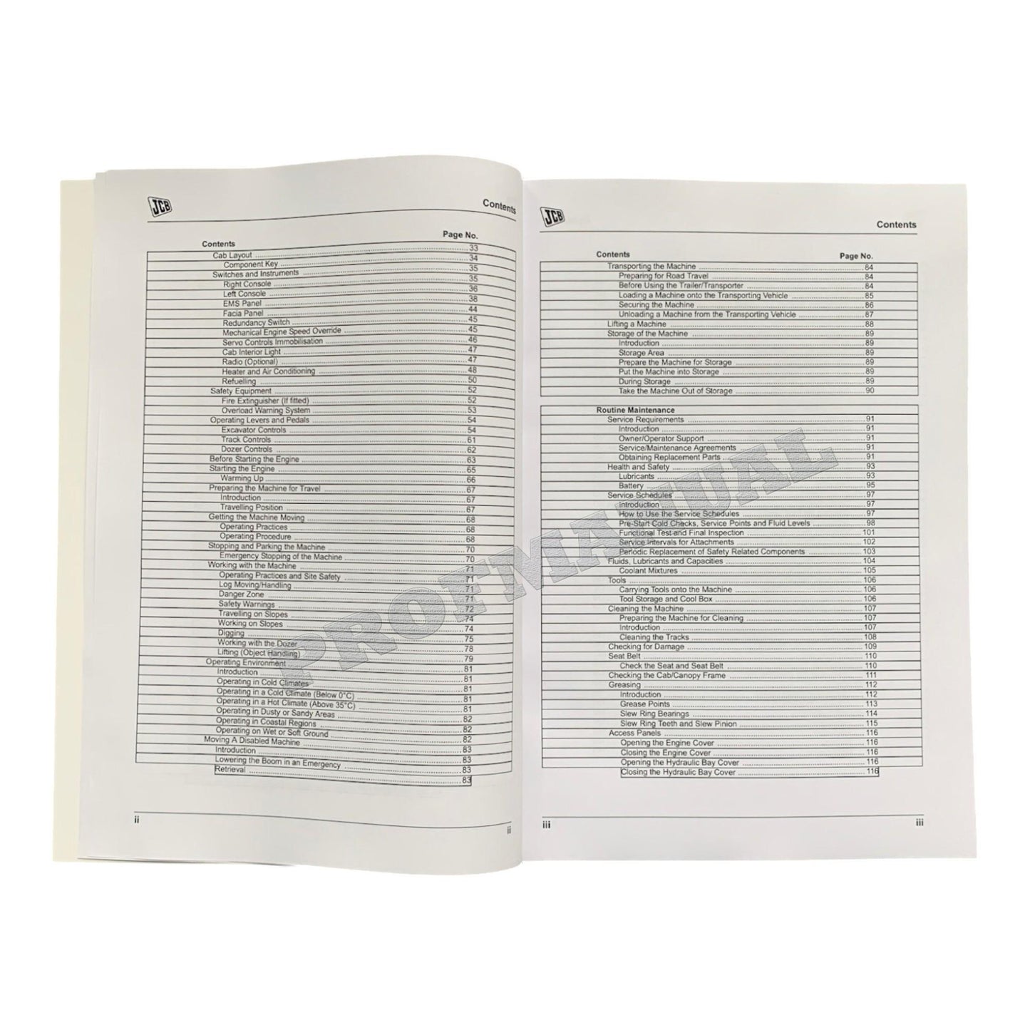 JCB 8080 Midi Excavator Operators Manual