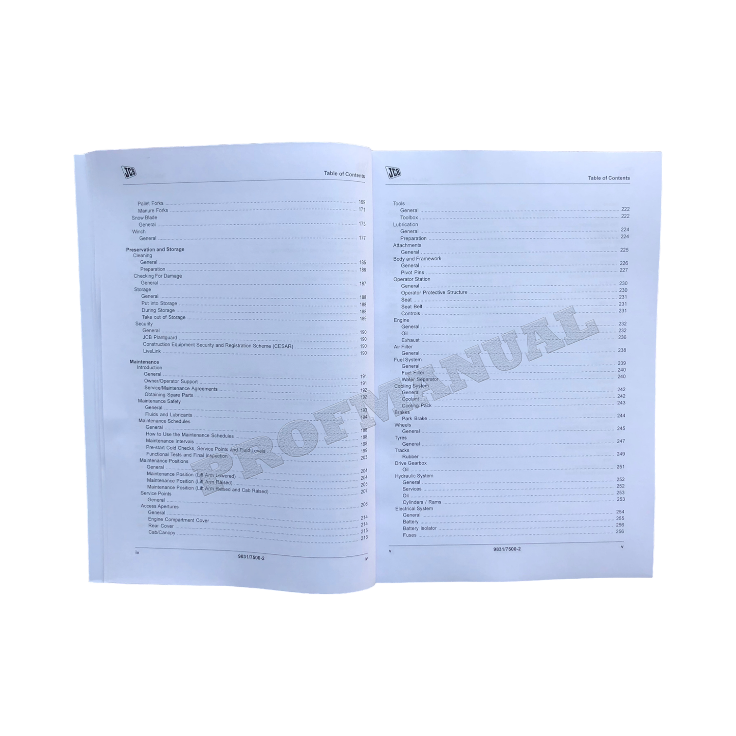 JCB 325T 330 3TS-8T 3TS-8W Skid Steer Loader Operators Manual 9831_7500