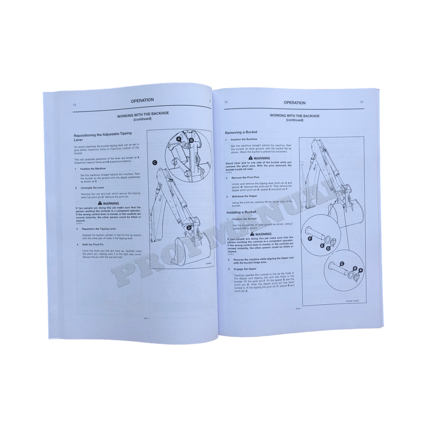 JCB 214 215 215E 217 Backhoe Loader Operators Manual