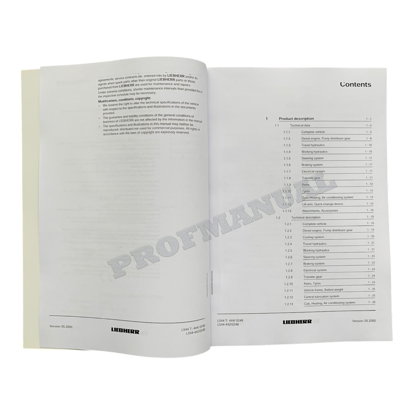 Liebherr L544 - L544 T Wheel Loader Operators manual