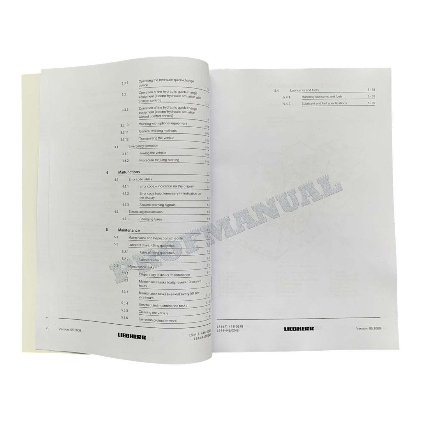 Liebherr L544 - L544 T Wheel Loader Operators manual