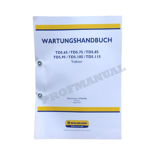 NEW HOLLAND TD5.105 TD5.115 TD5.65 TRAKTOR REPARATURHANDBUCH