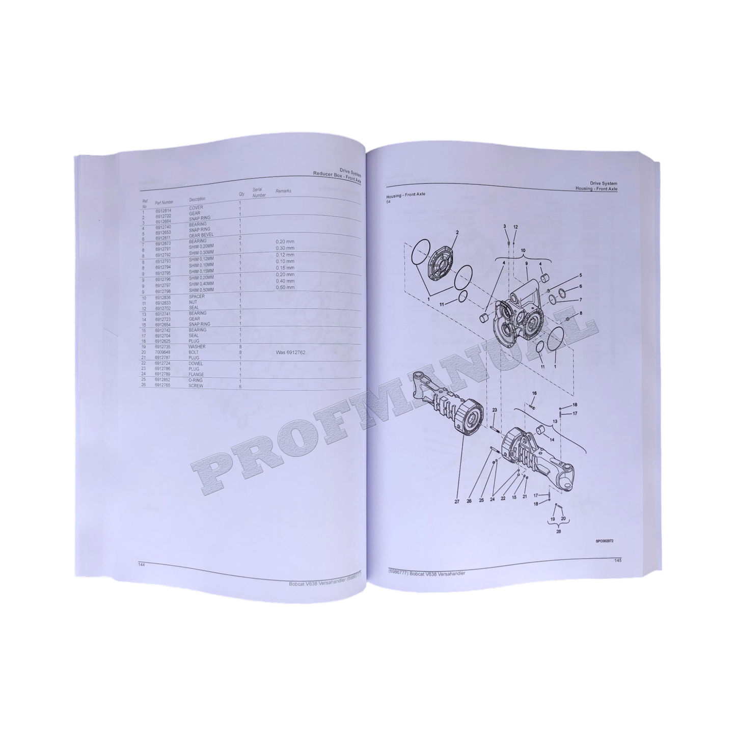 Bobcat V638 VersaHandler Parts Catalog Manual A2ZV11001 A2ZW11001