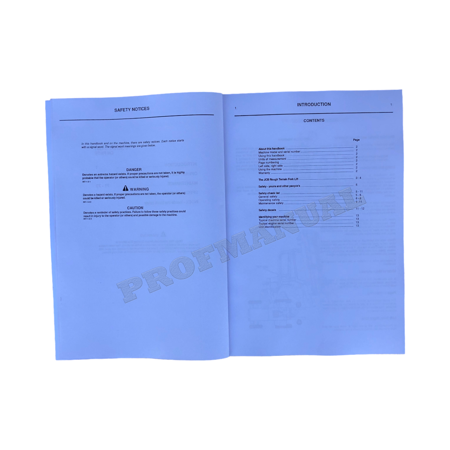 JCB 926 930 Rough Terrain Fork Lift Operators Manual 9801_7556