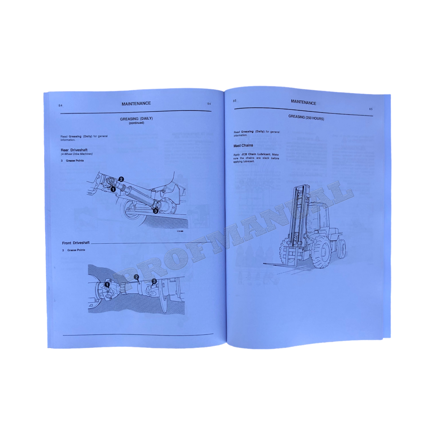 JCB 926 930 Rough Terrain Fork Lift Operators Manual 9801_7556