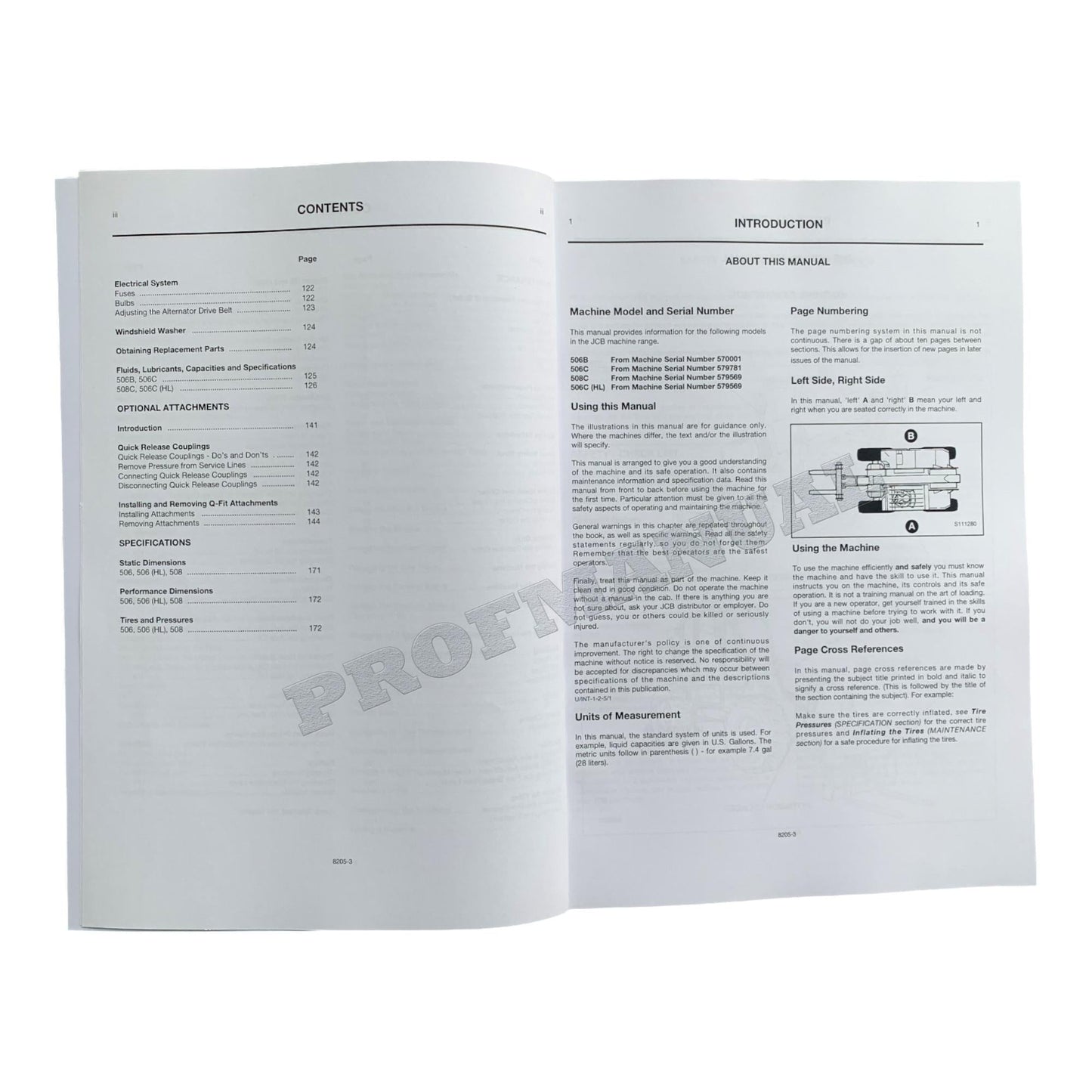 JCB 506B 506C 508C 506C HL Telescopic Handler Operators Manual