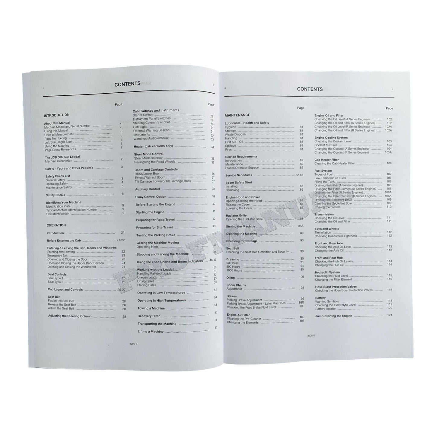 JCB 506B 506C 508C 506C HL Telescopic Handler Operators Manual