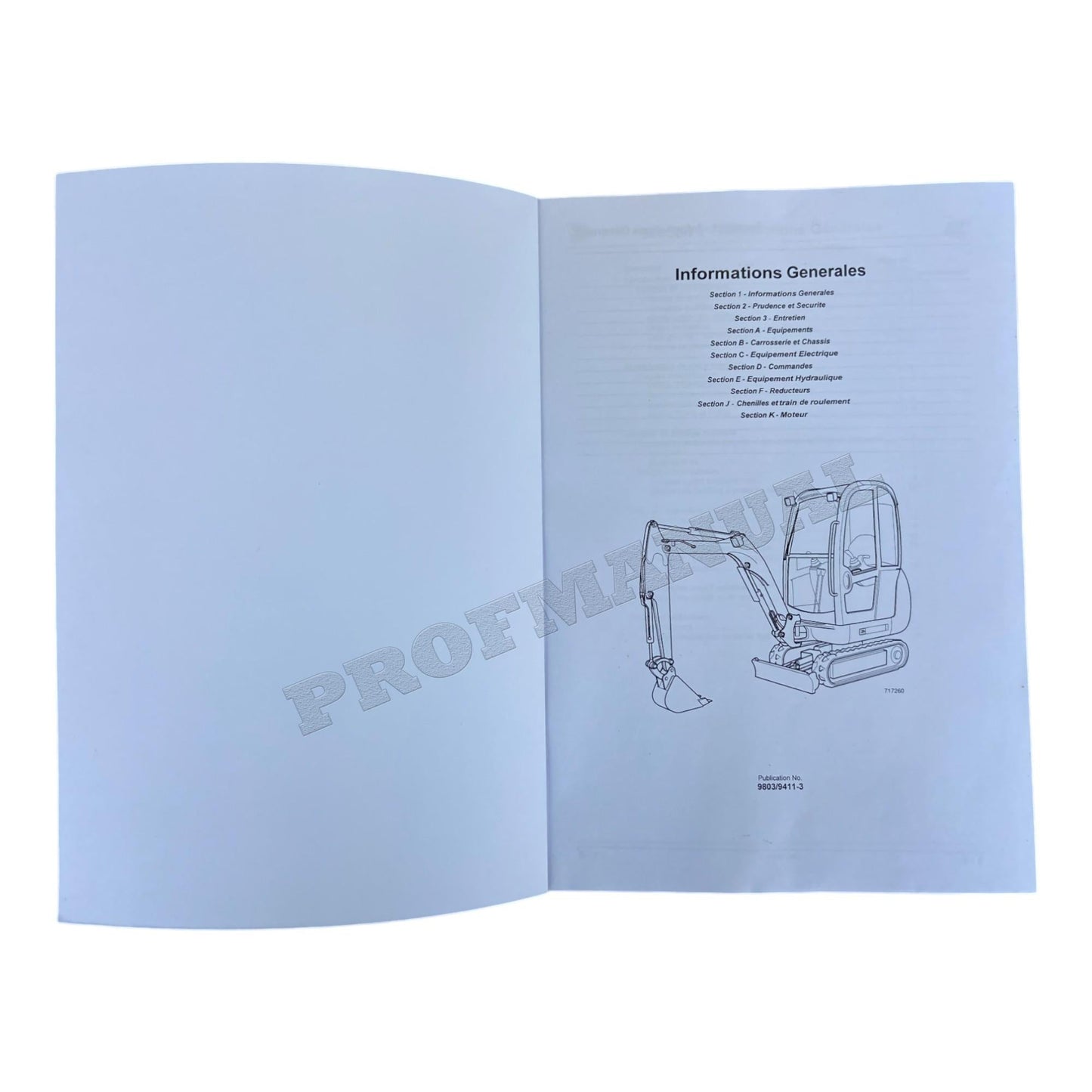 JCB 8030 ZTS  mini pelle schémas électriques hydrauliques manuels d'entretien