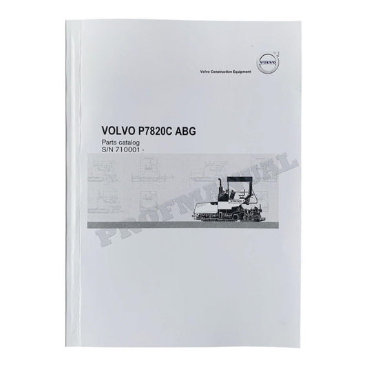 VOLVO P7820C ABG TRACKED PAVER Parts Catalog Hard Copy Manual