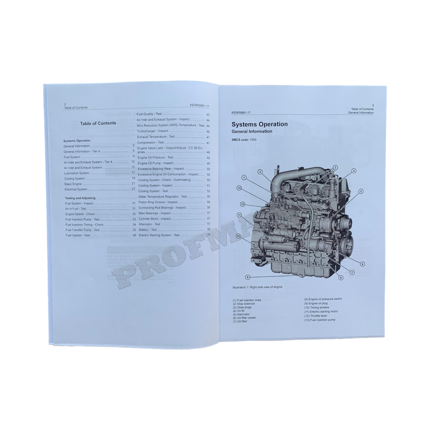 Caterpillar C2.6 C3.3B Engine Operation Testing Adjusting Service Manual + Specification