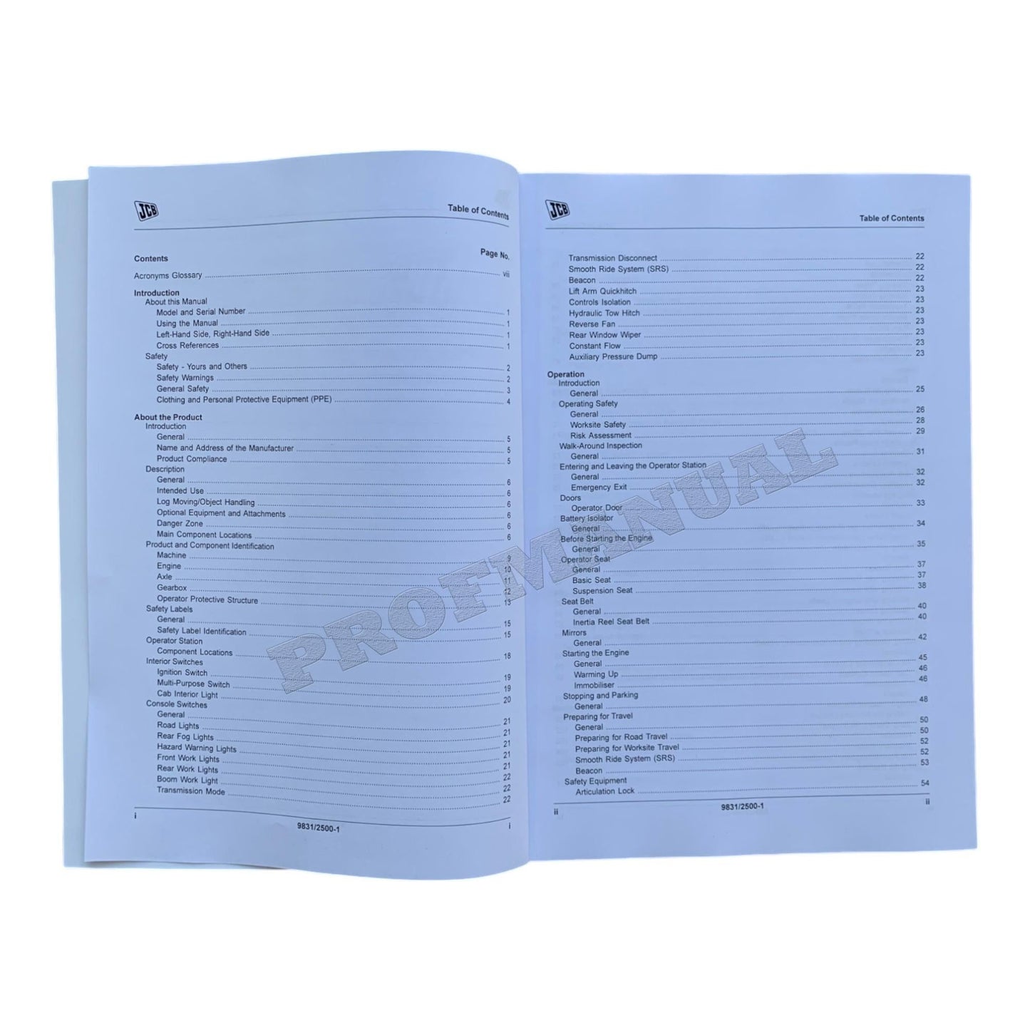 JCB TM320 TM420 LOADER Operators Manual