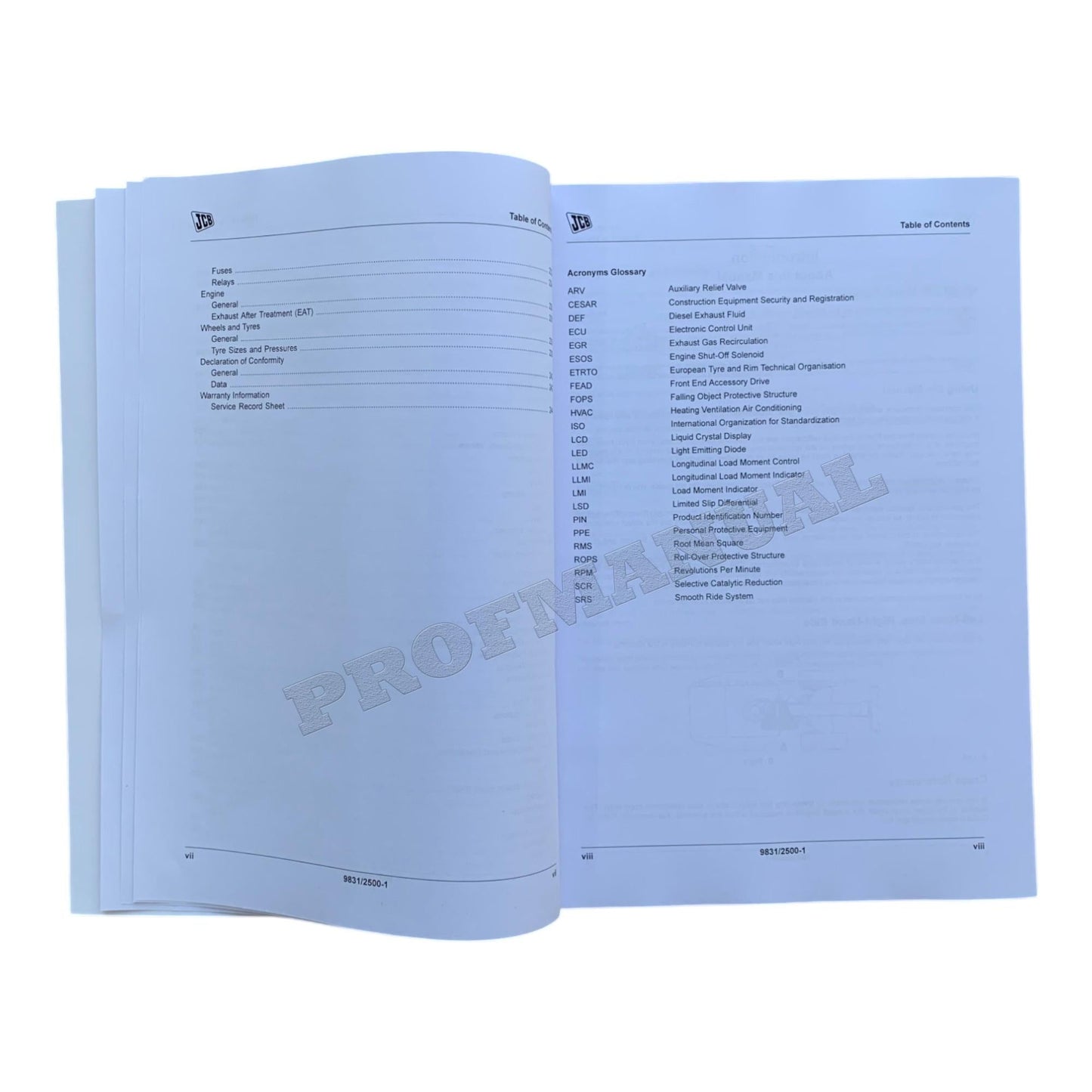 JCB TM320 TM420 LOADER Operators Manual