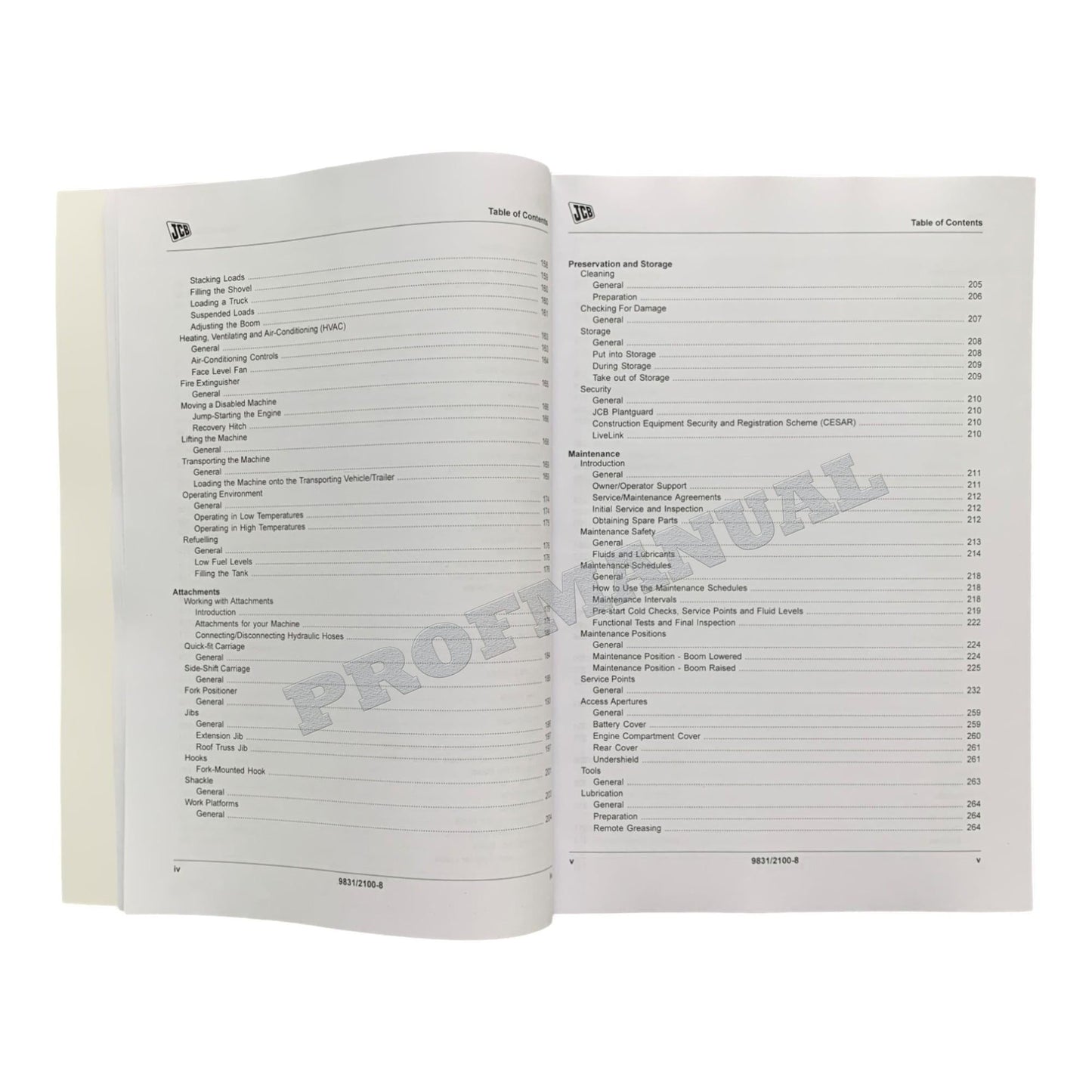 JCB 540-170MP 540-200 540-v140 540-v180 550-140 550-170 Telescopic Handler Operators Manual