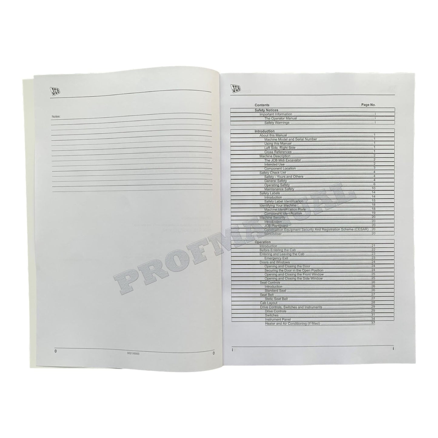 JCB 8065 RTS ISUZU ENGINE Midi Excavator Operators Manual 9821_6900