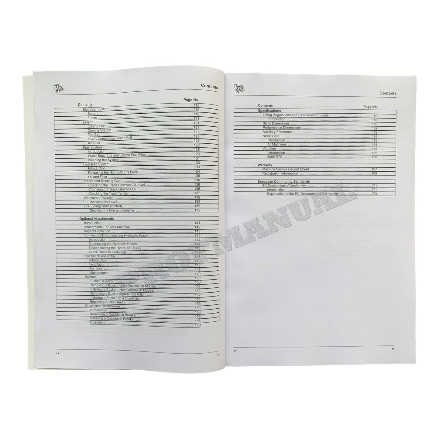 JCB 8065 RTS ISUZU ENGINE Midi Excavator Operators Manual 9821_6900