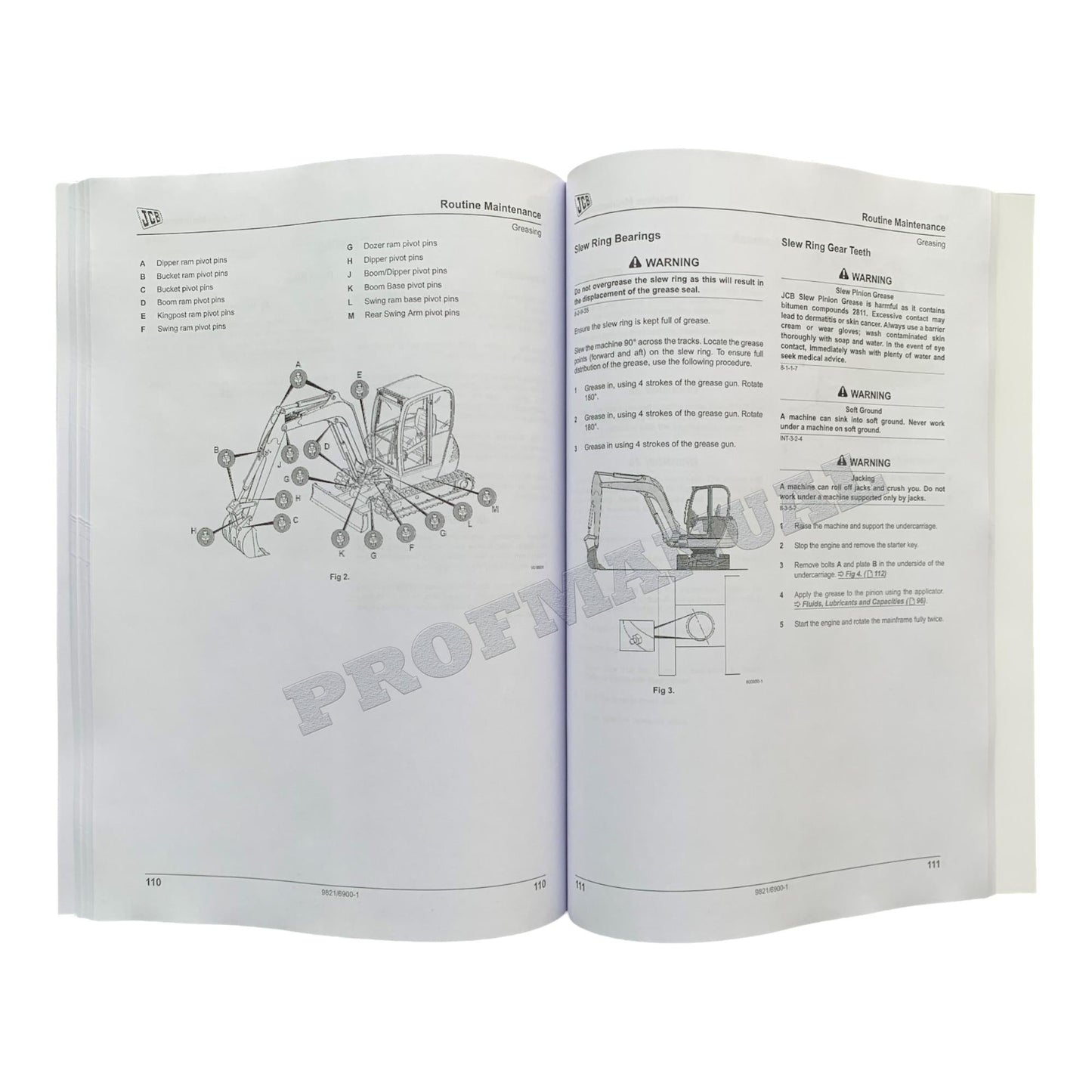 JCB 8065 RTS ISUZU ENGINE Midi Excavator Operators Manual 9821_6900