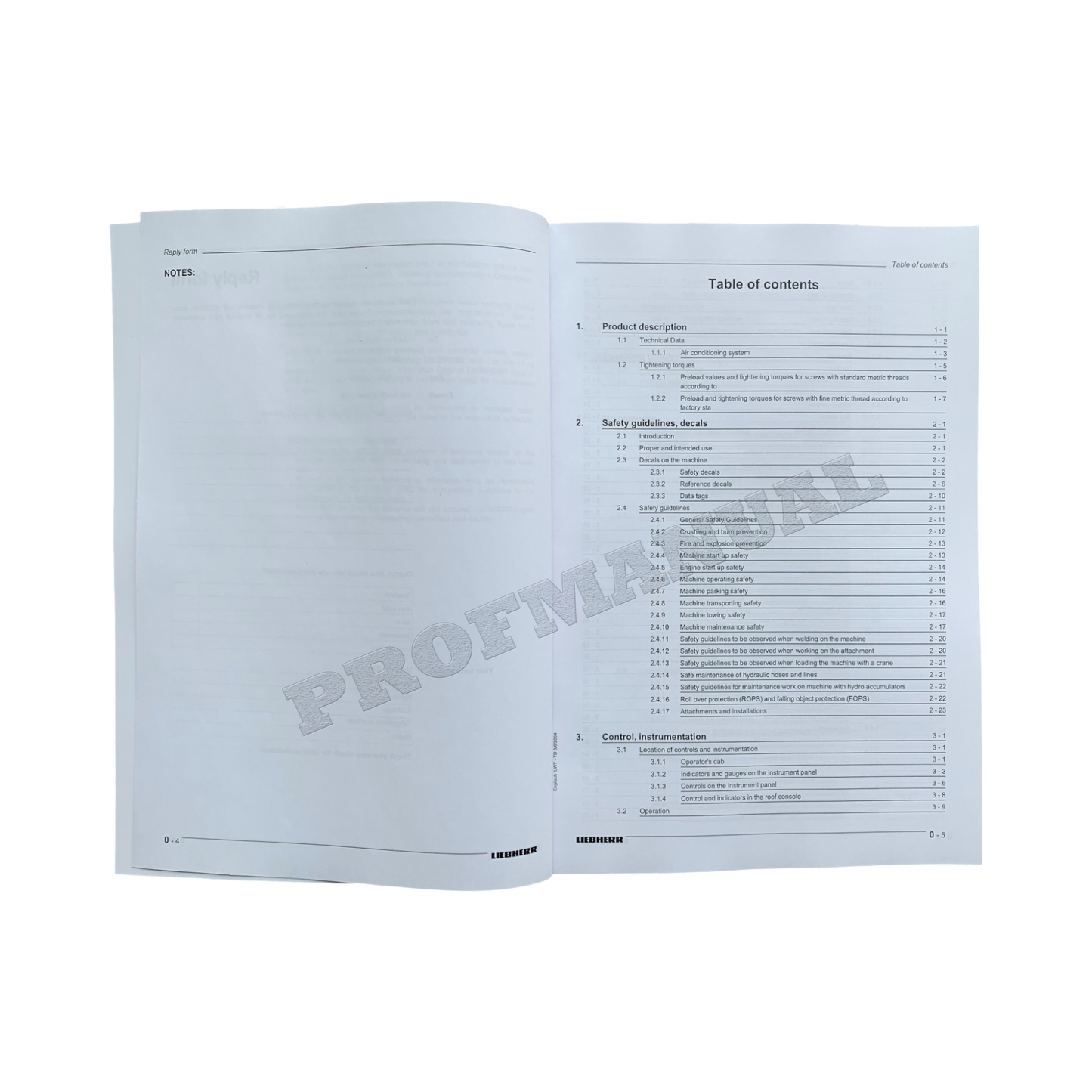 Liebherr LR632 B Litronic CRAWLER LOADER Operators manual 9084146