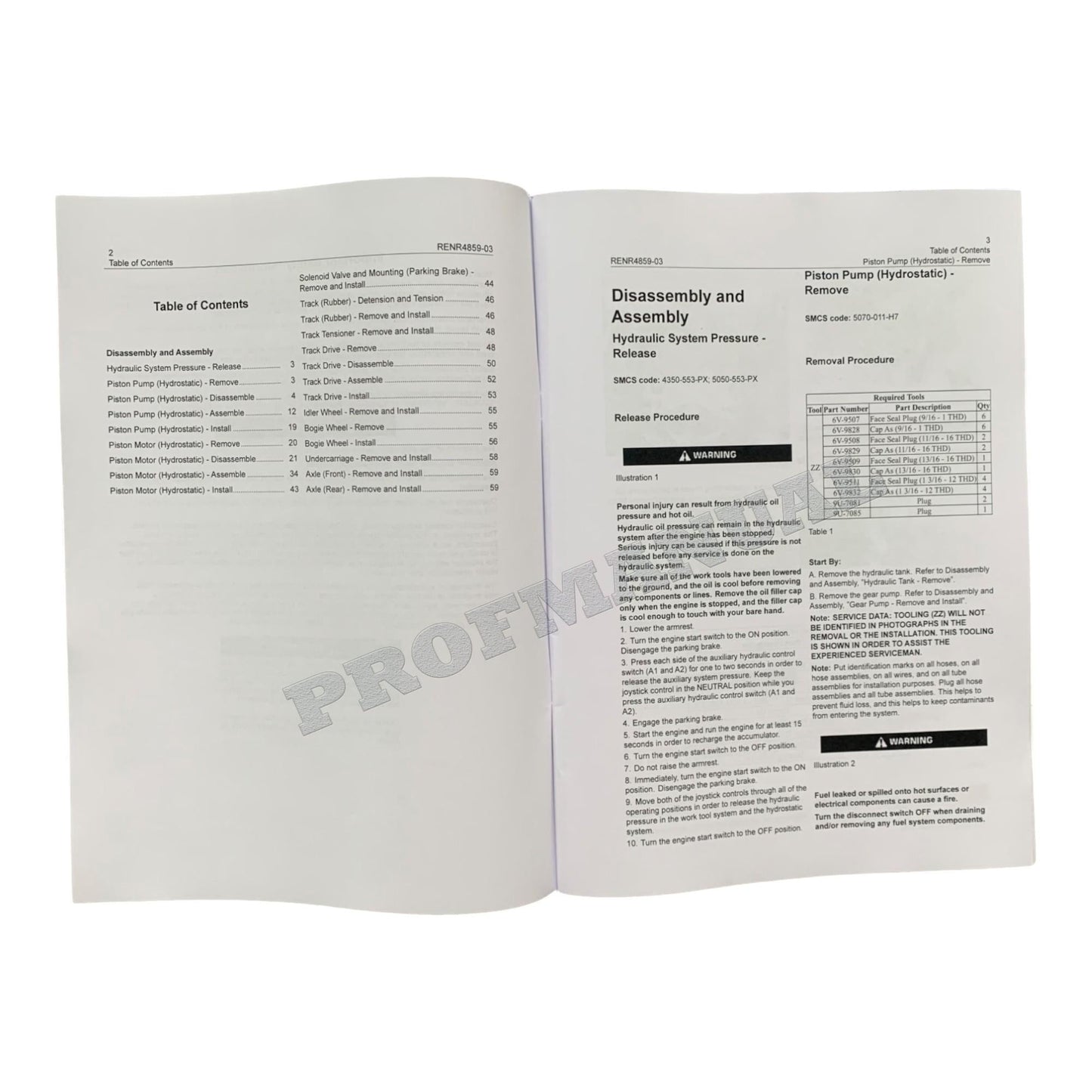 Caterpillar Cat 247 257 Loader Power Train Service Manual Disassem Assem