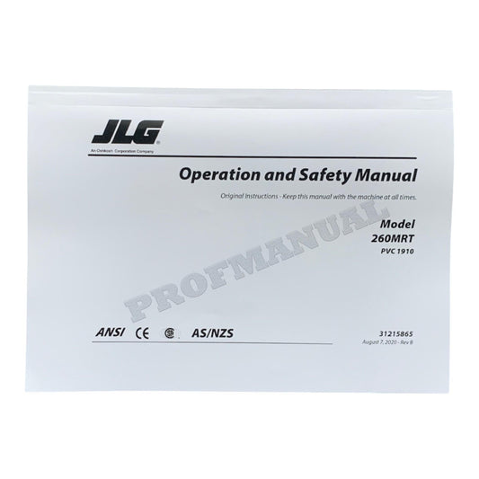 JLG 260MRT Scissor Lift Maintenance Operation Operators Manual 31215865