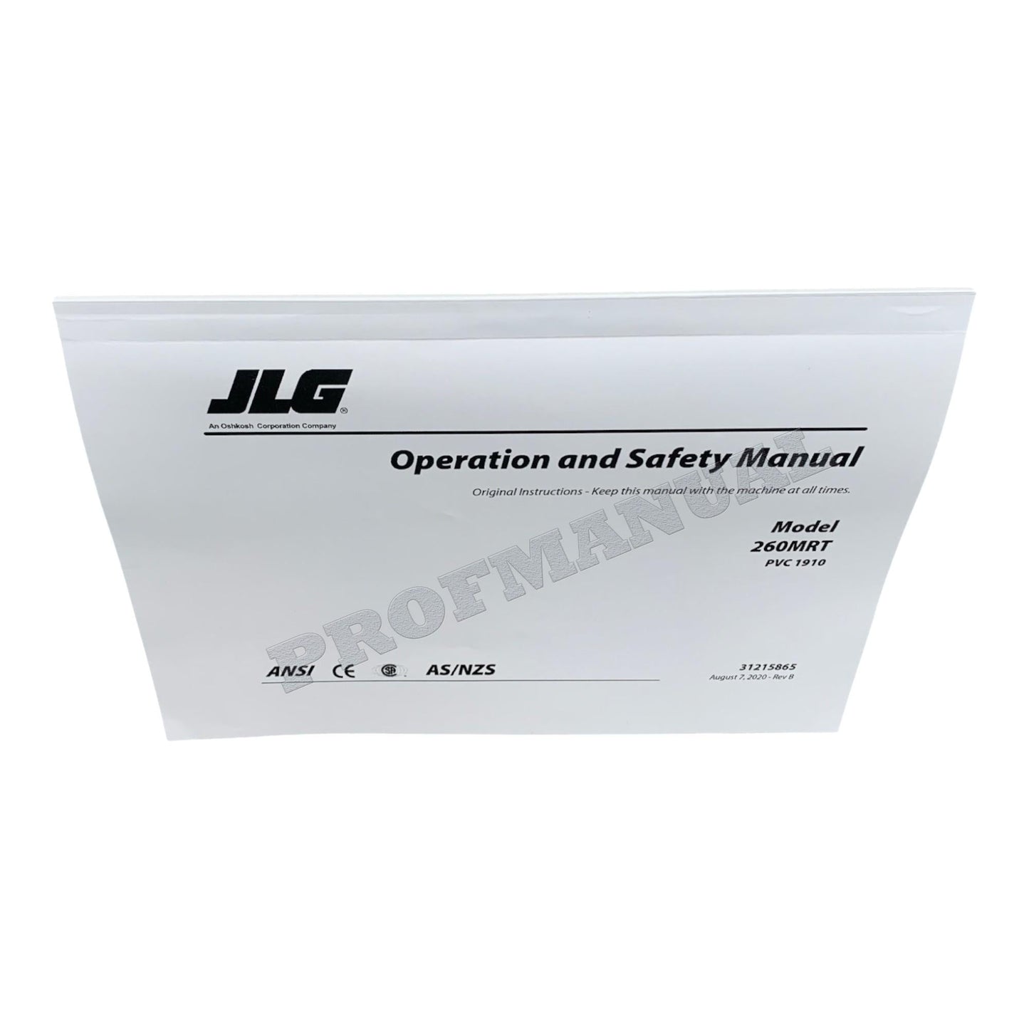 JLG 260MRT Scissor Lift Maintenance Operation Operators Manual 31215865