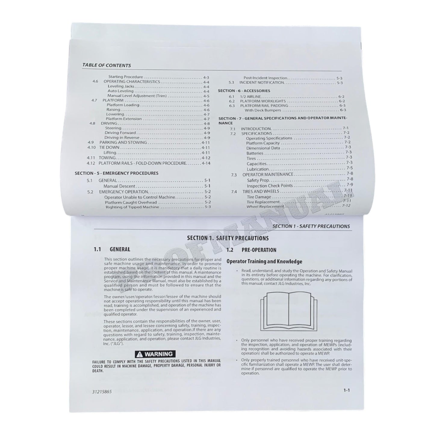 JLG 260MRT Scissor Lift Maintenance Operation Operators Manual 31215865