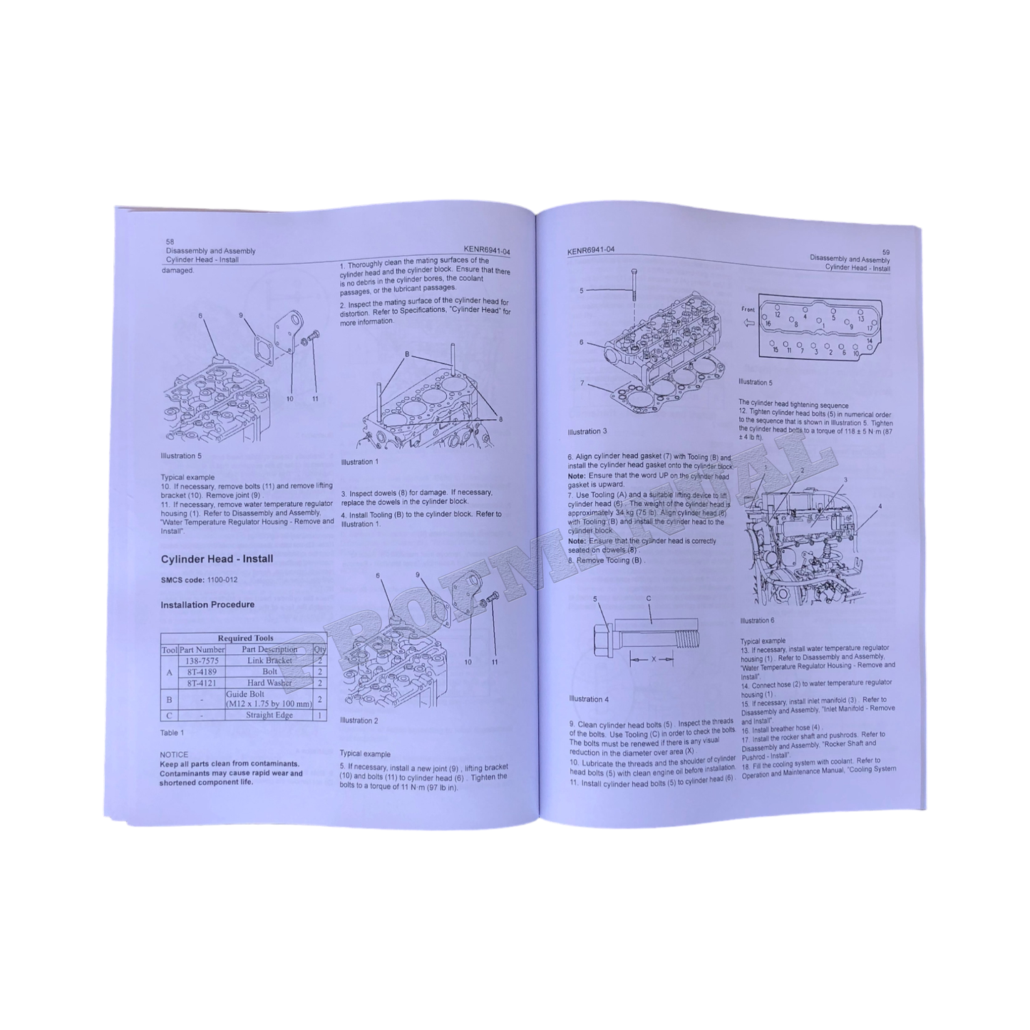 Caterpillar Cat C3.4 Engine Service Manual Disassembly Assembly + Supplement