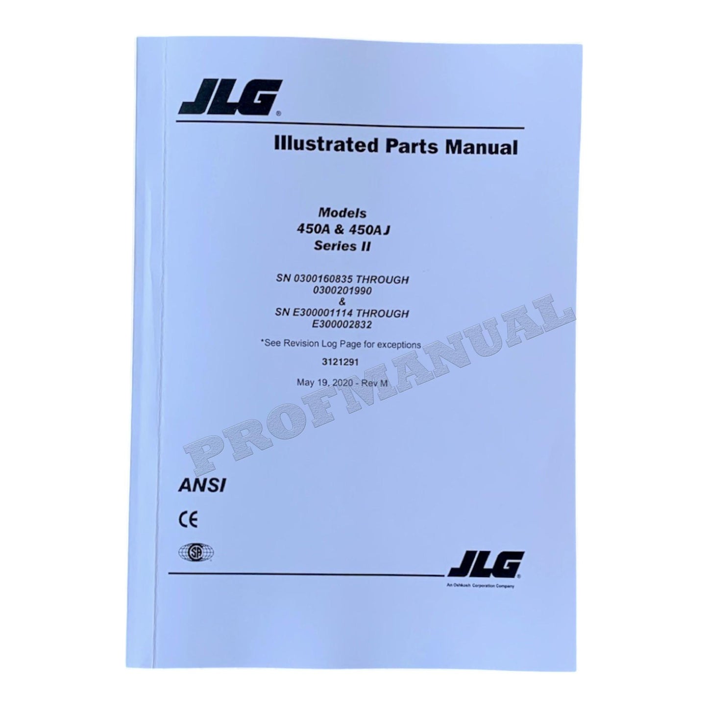 JLG 450A 450AJ Series II Boom Lift Parts Catalog Manual