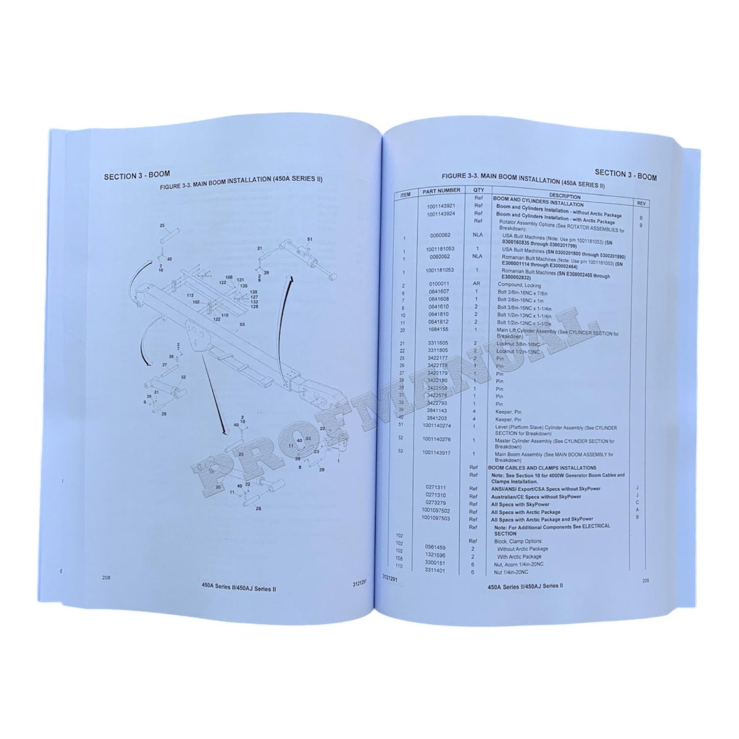 JLG 450A 450AJ Series II Boom Lift Parts Catalog Manual