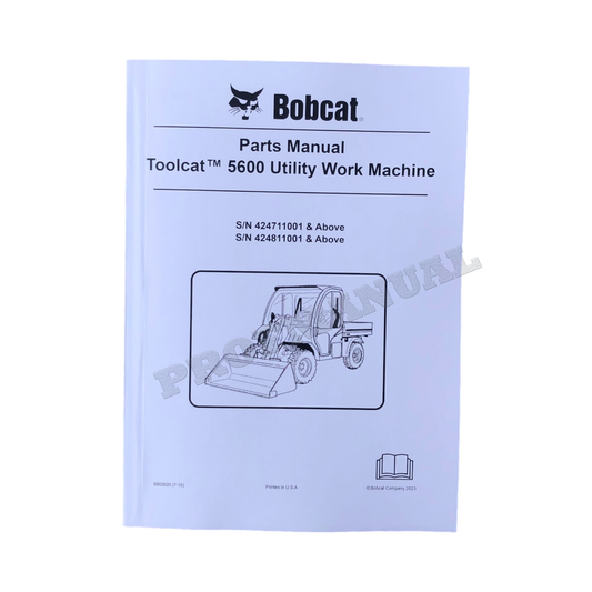 Bobcat 5600 Toolcat Work Machine Parts Catalog Manual 424711001- 424811001-