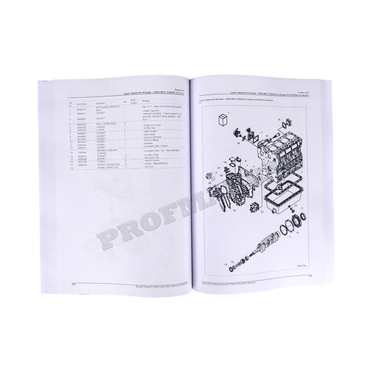 Bobcat 5600 Toolcat Work Machine Parts Catalog Manual 424711001- 424811001-