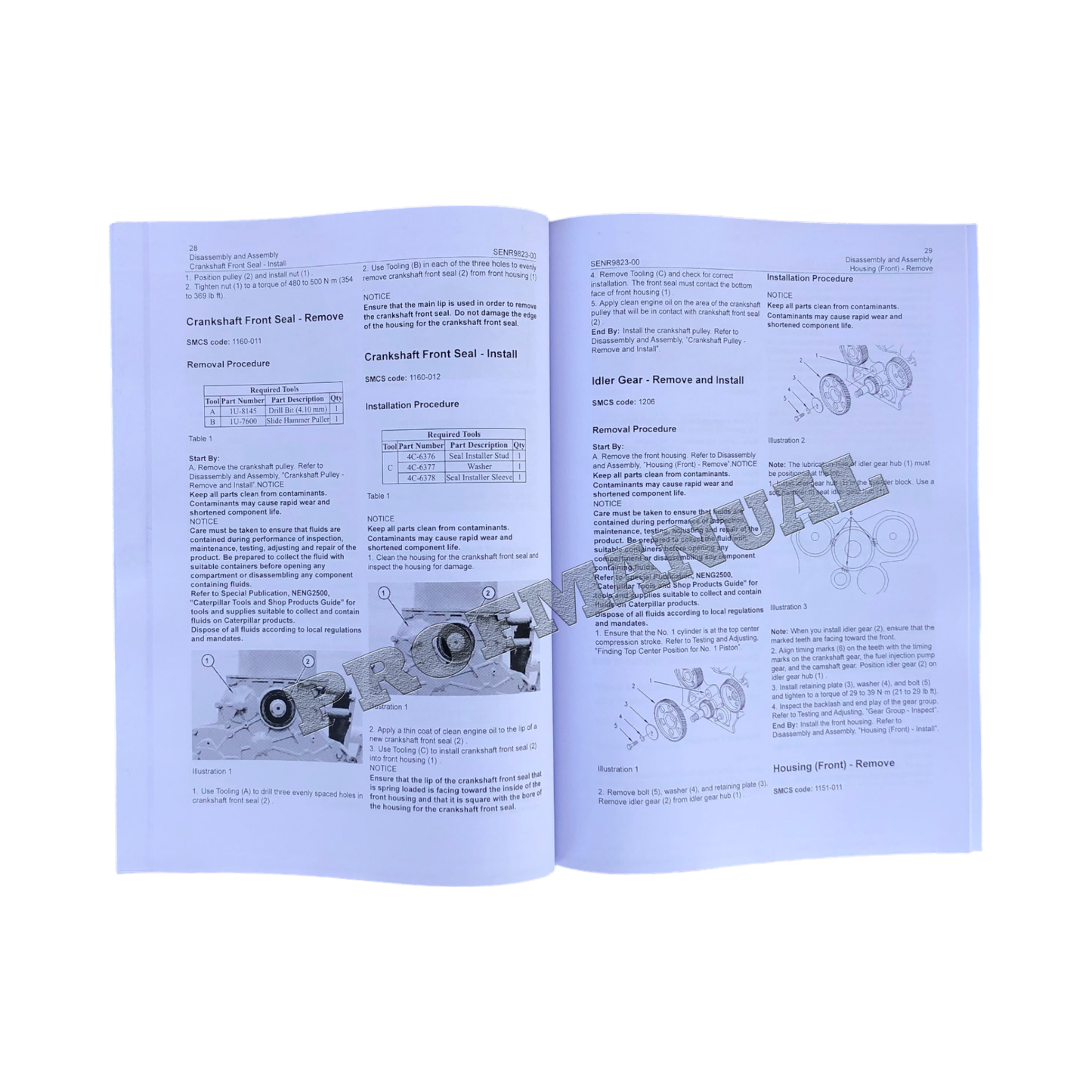 Caterpillar 3044C Engine Service Manual Disassembly Assembly + supplement