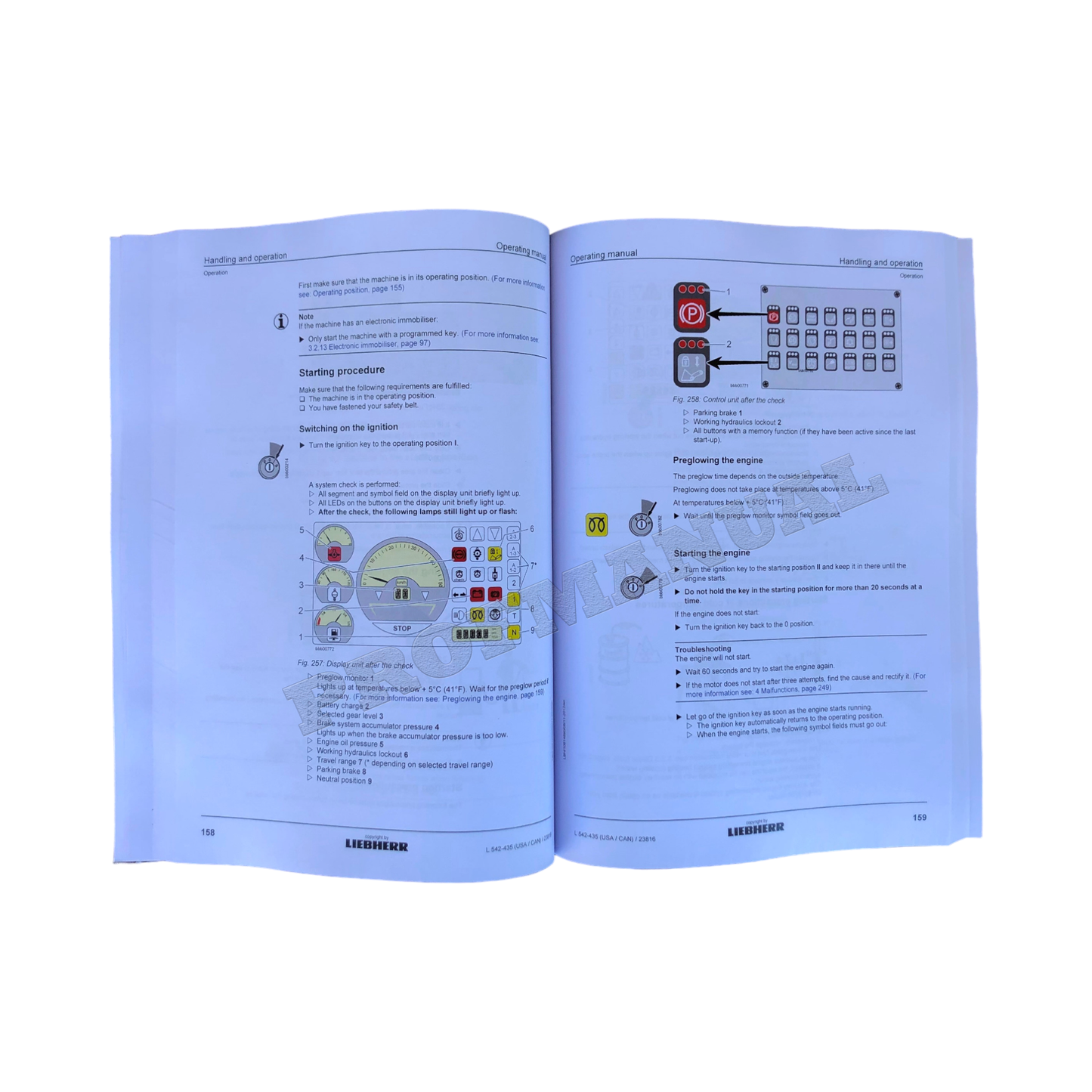 Liebherr L542-435 (USA CAN) Wheel Loader Operators manual